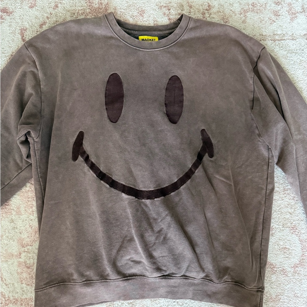 Arket Brown Crewneck Sweatshirt with Yellow Label
